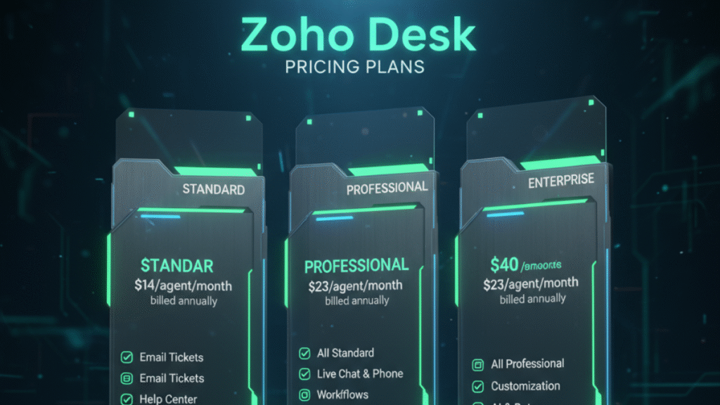 Zoho Desk Pricing plan 